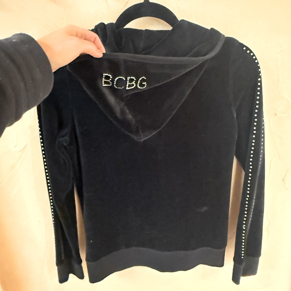 BCBG Black Hoodie with Sparkling Details